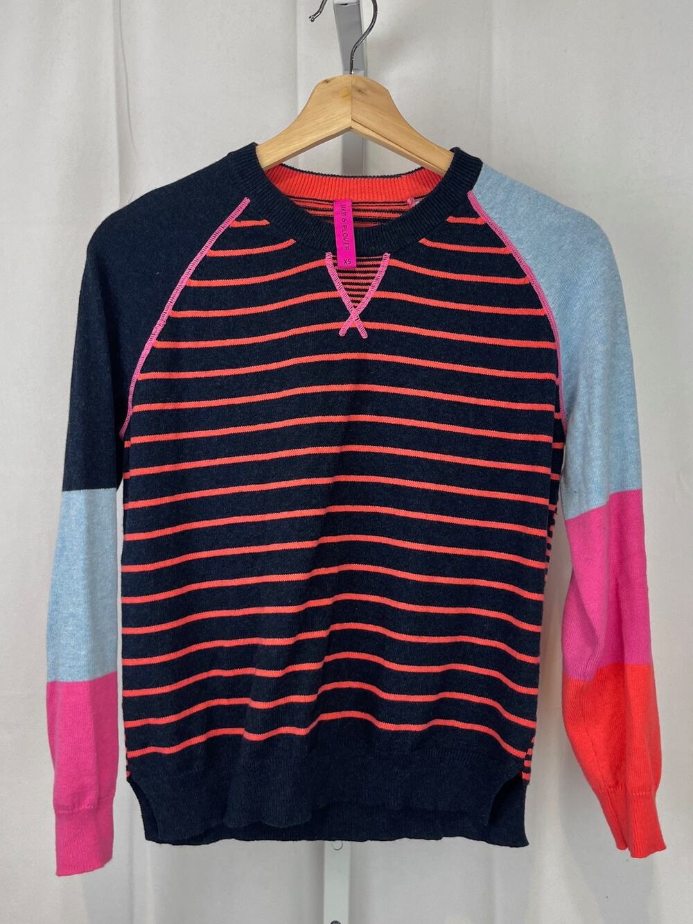 ZAKET & PLOVER Breton Stripe Sweater Pullover Crew Cashmere Cotton Multi Size XS